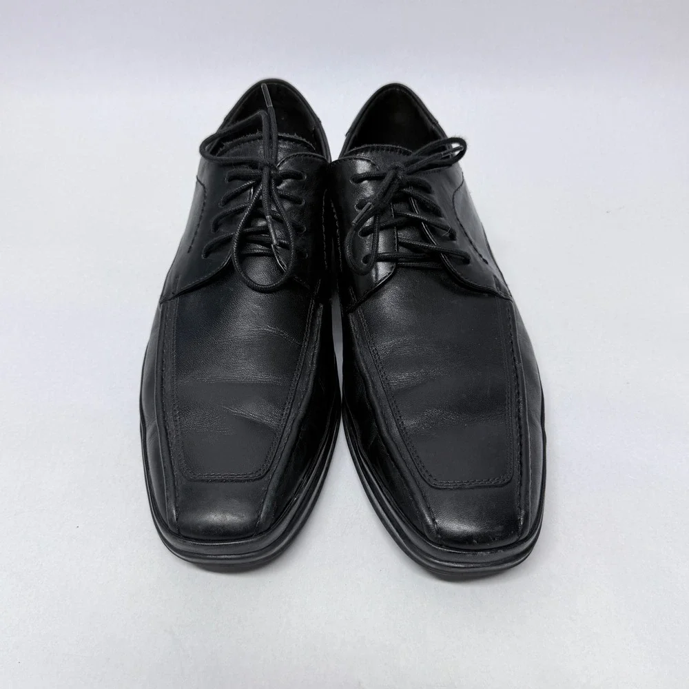 Kenneth Cole New York Walk of Fame Mens 10M Black Leather Bicycle Toe Oxfords